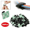 30 PCS Self-Adhesive Cable Wire Clips Tie Holder Clamps Organizer Management