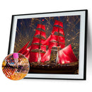 Red Sailboat Full Drill  5D Diamond DIY Painting Craft Home Decor