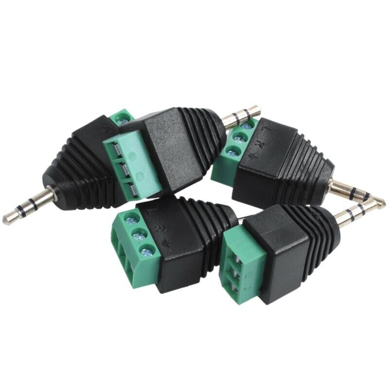 5pcs 3.5mm (1/8inches) Stereo Audio Male to AV 3-Screw Terminal Female Conn B8H1