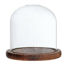 Decorative Glass Cloche Bell Jar Dome with Wooden Base Display Decor_Brown E