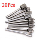 20pcs Burr Bit Grinder HSS For Routing Wood Rotary Milling File Cutter
