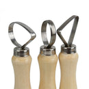 Metal + wood Thick Handle Flat Wire Cutter Clay Pottery Sculpting Tool Set