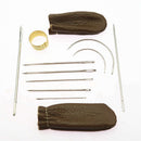 22Pcs Leather Craft Hand Stitching Sewing Tools Awl Waxed Thread Thimble Ki