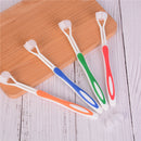 Child Health Yellow color Three Head 3 Sided Toothbrush Ultrafine Soft Bristl 3C