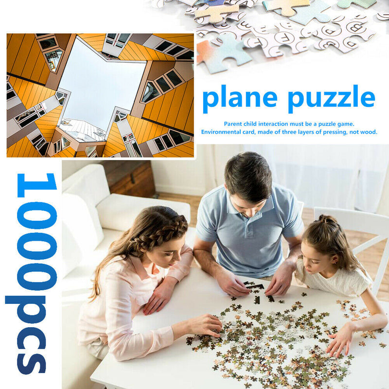 1000 Pieces Paper Jigsaw Puzzles Geometry Building Assembling Craft Decor