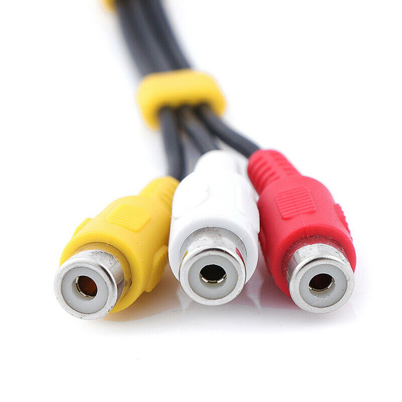1Pc 3.5mm mini aux male stereo to 3 RCA female audio video AV adapter cableB TE