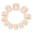 2Women French Short Full Cover False Nails Art Tips Manicure Glue