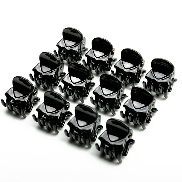 Fashion 12x Women Black Plastic Mini Hairpin 6 Claws Hair Clip Hairclip Clamps