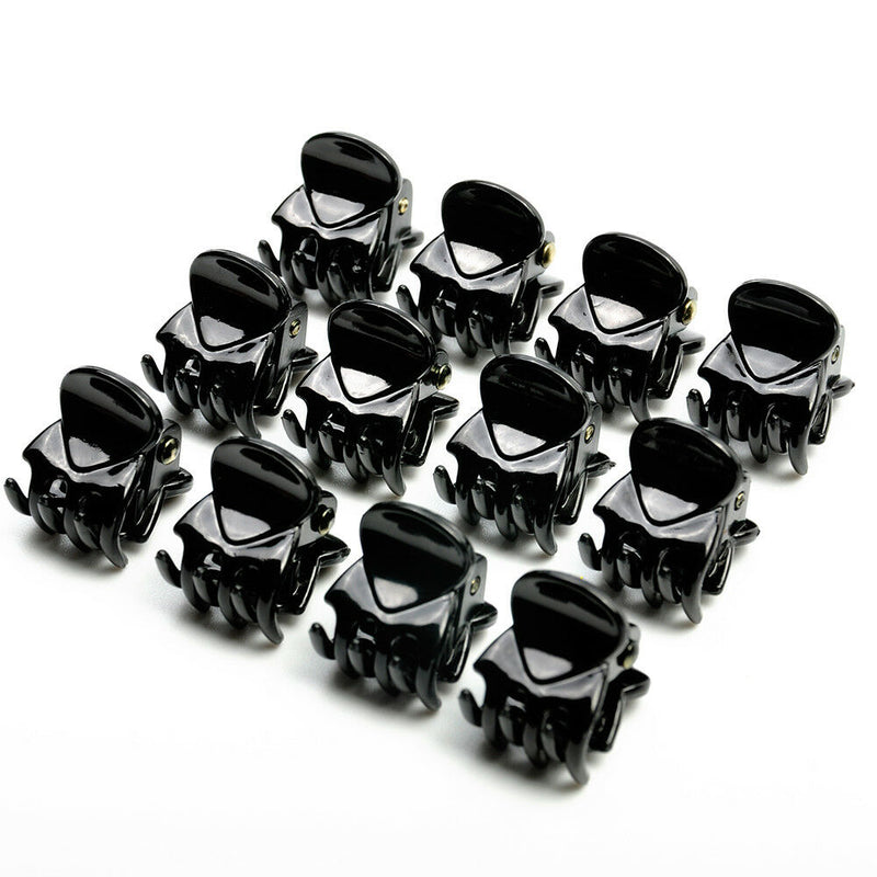 Fashion 12x Women Black Plastic Mini Hairpin 6 Claws Hair Clip Hairclip Clamps