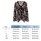 Sexy V-Neck Leopard Print Long Sleeve Women Daily Tops Blouse (Black M)