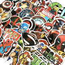 50Pcs/Lot Anime FOR Super Hero Stickers For Car Laptop Skateboard Pad
