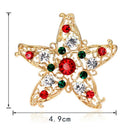 1x New Unisex Star Crystal Rhinestone Snowman Christmas Brooch Pin Xmas Gift  Gw