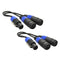 2Pieces 0. PA Splitter  Male To 2 Female Speakers Cable Cord Black