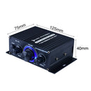 DC12V Aluminum Alloy Auto Stable Power Amplifier Car Home Black Music Receiver