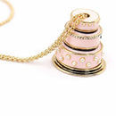 Lovers Cake Pendant Long Chain Choker Necklace Fashion Jewelry Gifts for Wo