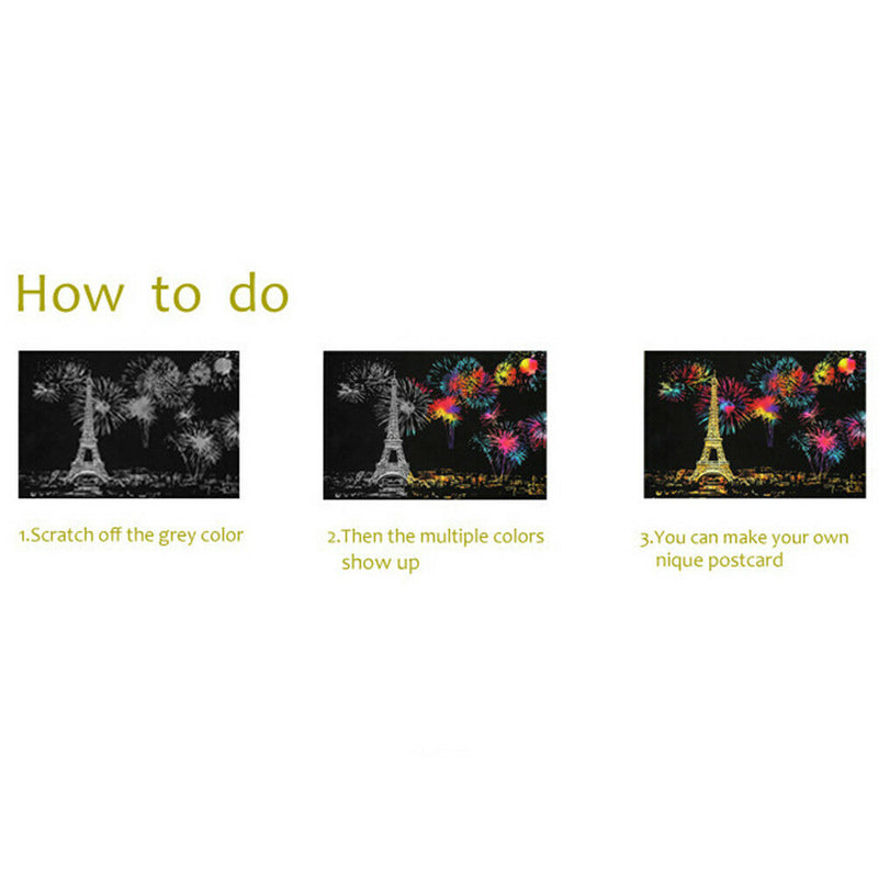 4Pcs/set colorful scraping painting drawing paper children education toys N %o