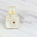 Camera Castle Women Brooch Cartoon Enamel Pin Badges Girls Gift (White)
