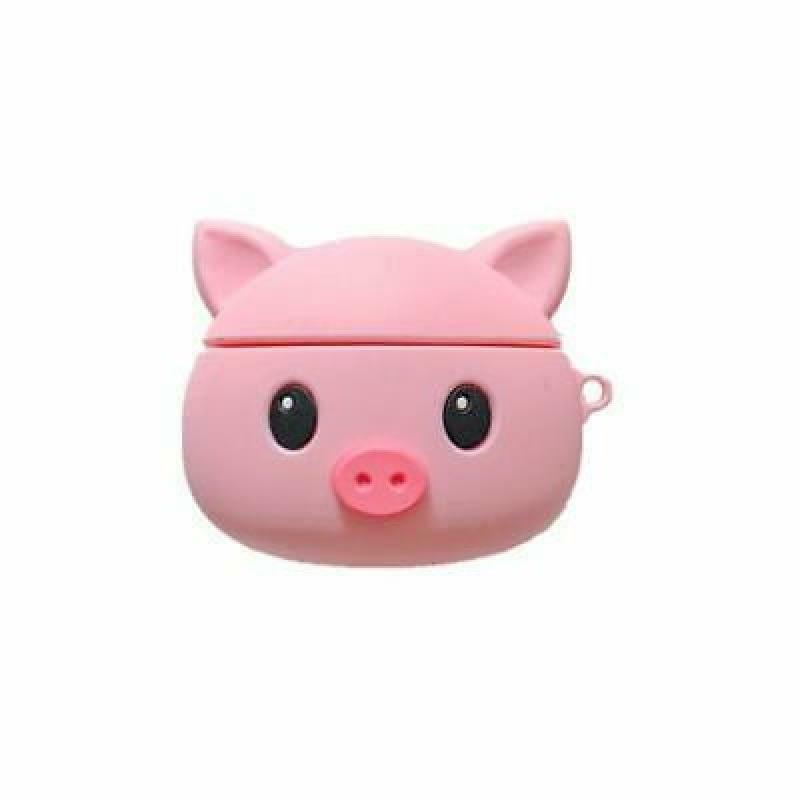 Cute Pink Pig Pattern Protective Cover Shockproof Silicone Case for Airpods 1/2