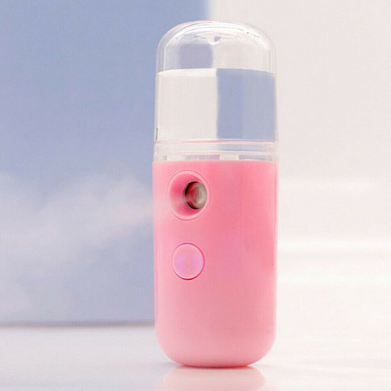 30ml Mini Nano Facial Sprayer USB Charging Face Humidifier Steamer (Pink)