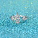 Elegant Star Diamond Ring Crystal Open Rings Wedding Party Jewelry For Wome Y6S6
