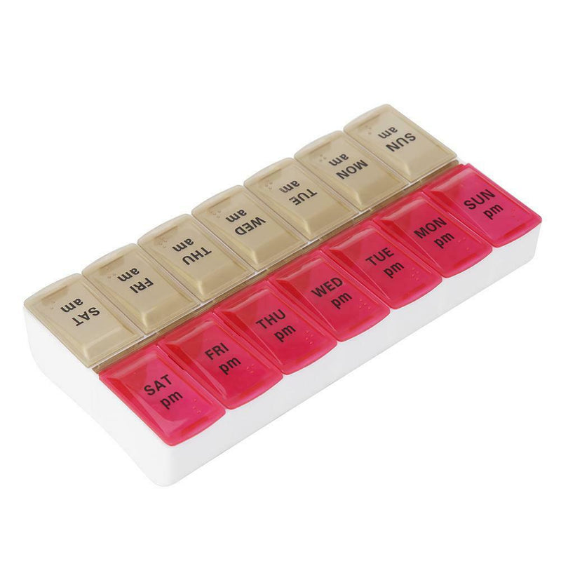 14 Grids Weekly Pill Box Plastic Medicine Dispenser Case Storage Container