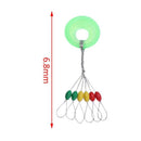 600 Pcs/100 Groups Fishing Bobber Stopper 6 In 1 Colorful Rubber Oval Float Q6A9