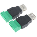 1Pc USB female to 5P screw shield plug terminal adapter connector OZ