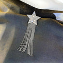 Fashion Long Tassel Star Women Statement Crystal Earrings Stud Drop Jewellery
