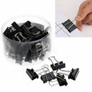 48 pcs 25mm Black Metal Binder Clips File Paper Clip Document Office Suppli X6W4