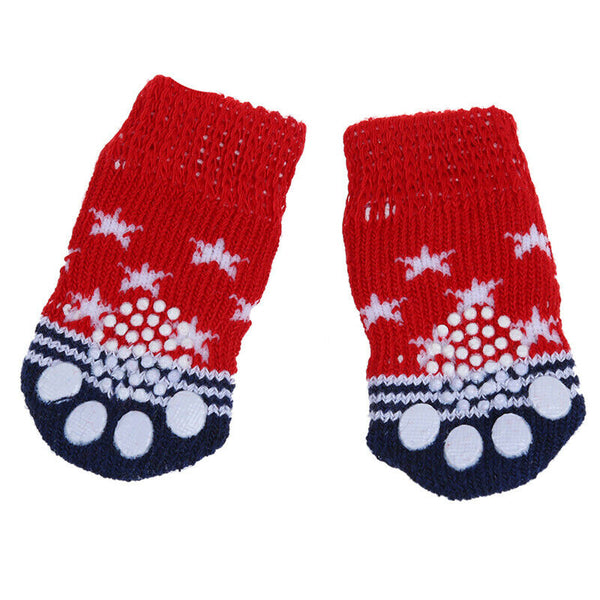 Paw Print Pet Dog Socks w/ Non-slip Bottom - Approx. 2.7 Inch Long x 1.5 In