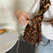 Lady Leopard Casual Shoulder Handbags Retro Women Pleated Dumpling Crossbody Bag