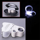 Jewellers Eye Jewelry Lens Glass Loupe 30X & 60X Magnifier Magnifying LED Light