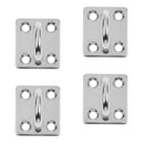 4x 304 Steel Hook Rope Pull Ring Square Pad Eye Plate for Sailboat 5mm