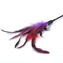 Cat Kitten Pet Teaser Turkey Feather Interactive Stick Toys Wire Chaser Wands TO