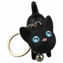 Semk Luft Kat, Cat Key Chain, Cute Key Ring, Bag Ornament, Gift idea (Black