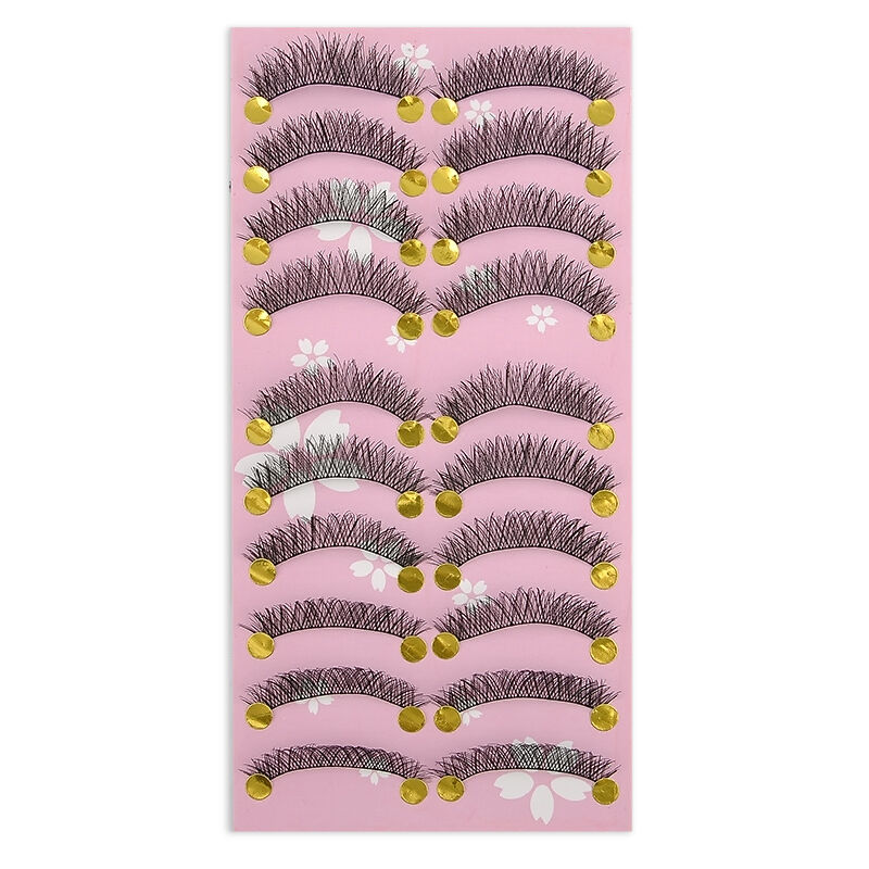 10 Pairs Long Thick Cross False Eyelashes Eye Lashes Extension Beauty Makeup Set