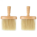 2Pcs Neck Face Duster Brush Salon Hair Cleaning Wooden Sweep Brush Hair Cut