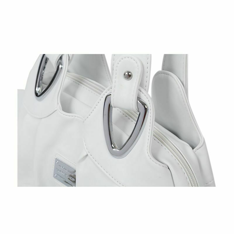 Fashion handbag Women PU leather Bag Tote Bag Handbags Satchel -Matte White X1J8