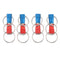 4 X Quick Release Keychain with Three Heavy Duty Split Rings Key Accessories
