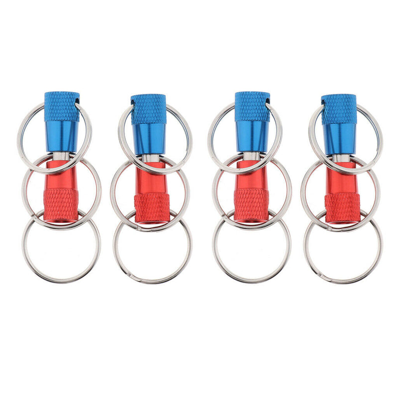 4 X Quick Release Keychain with Three Heavy Duty Split Rings Key Accessories