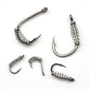 200 Pieces Barbed Fishing Hook Spring Steel Fishing Screw Lock Weedless
