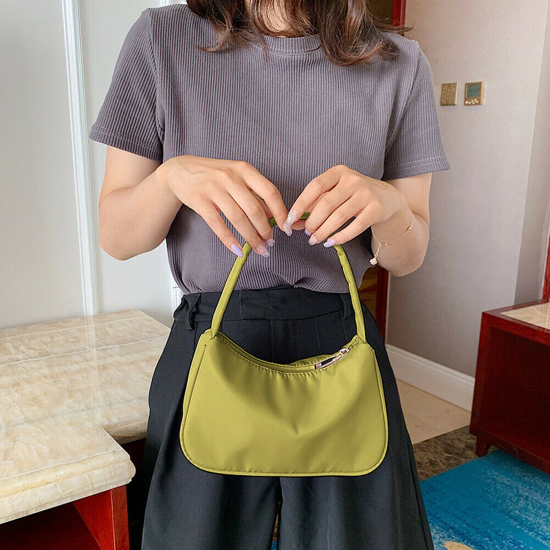 Nylon Casual Women Handbag Female Solid Underarm Shoulder Bag (Army Green)