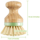 4 Pieces Bamboo Mini Scrub Brush Coconut Bristles Pot Brushes Dish Scrubber