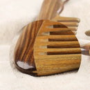 Natural Green Sandalwood Wooden Comb - No Snags, No Tangle, No Static Hair