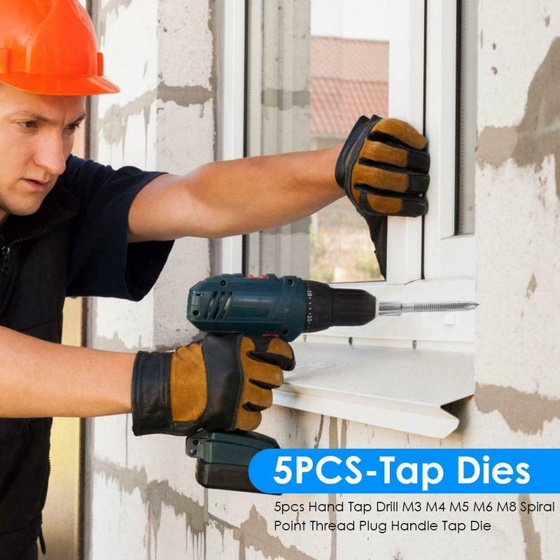 5pcs M3 M4 M5 M6 M8 Spiral Thread Right Hand Tap Drill Tapping Plug Tap Die