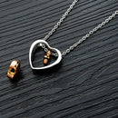 Double Heart Stainless Steel Cremation Jewelry Hold Loved Ones Ashes KeepsakQ1G9