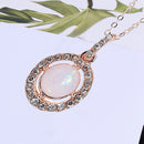 Fashion Trend Popular Diamond Rhinestone Opel Necklace Clavicle Chain Sweat Z8E1
