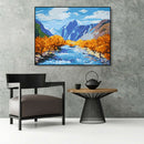 Painting By Numbers Kit DIY River Mountain Canvas Oil Art Picture Craft A