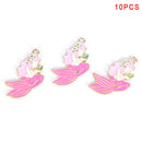 10Pcs/Lot Enamel AlloyMermaid CharmsMetal Pendants DIY Jewelry Findings CraftsBX