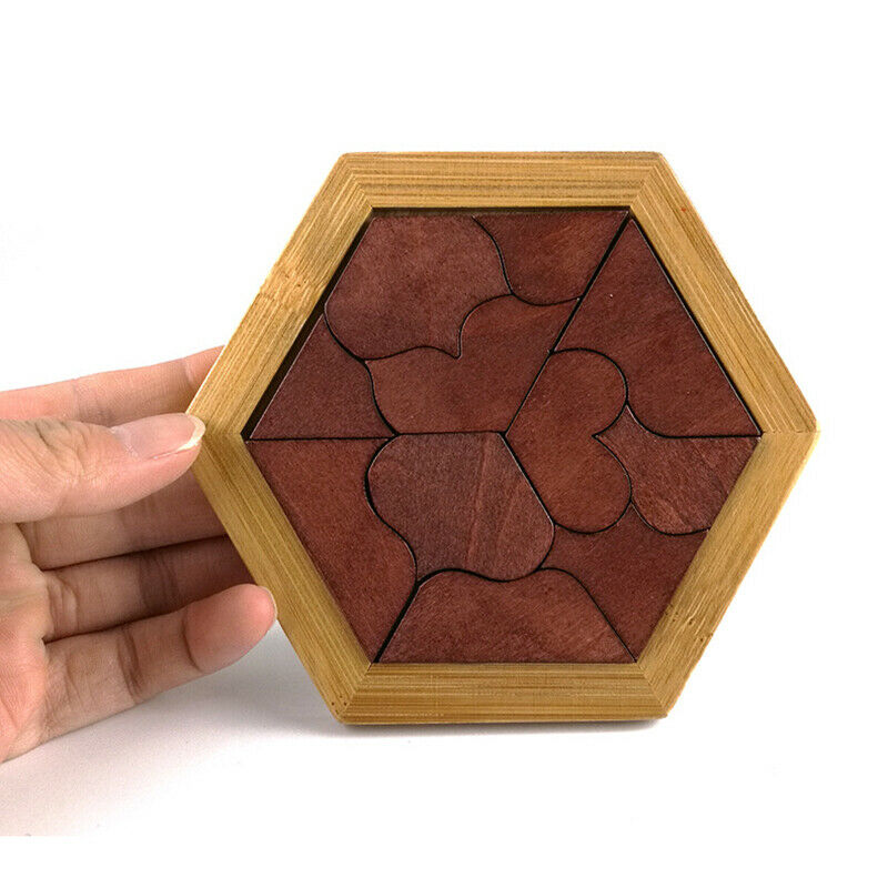 Wooden Tangram Jigsaw Board Educational Early Learning Wood Puzzles Game To M6R9